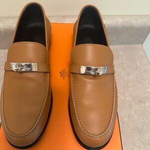 Hermes - Destin Loafer Moccasin in natural brown Calfskin Leather